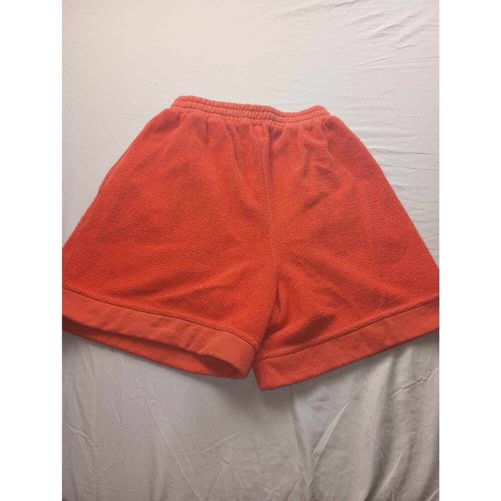 Vintage Limited Terry Cloth Pull on Cotton Orange Shorts High Rise pockets Small - Picture 5 of 6